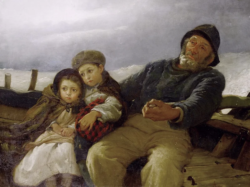 1848-Alfred Edward Emslie - L'attraversamento tempestoso
